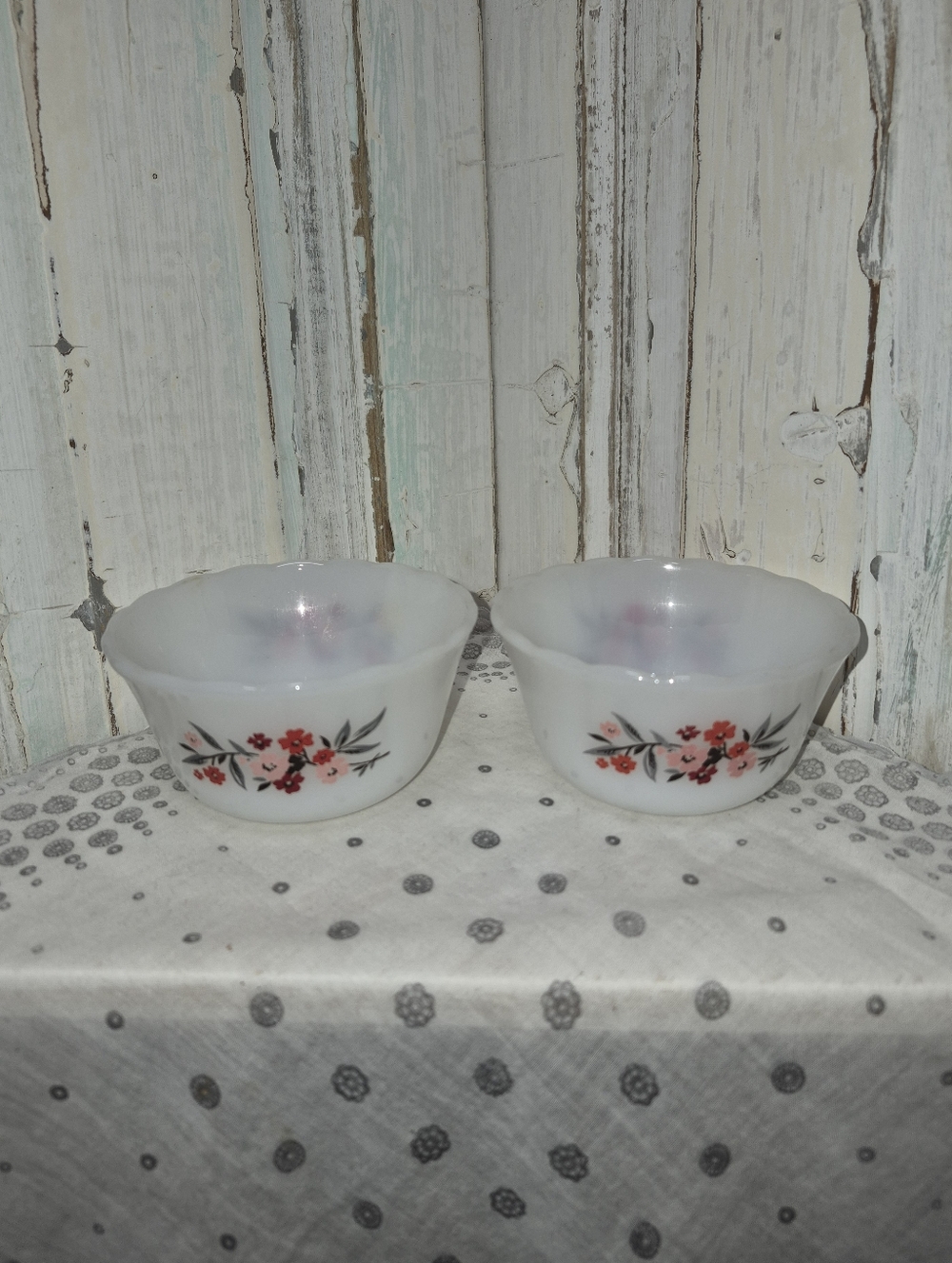 2 Fire King Primrose Custard Cups